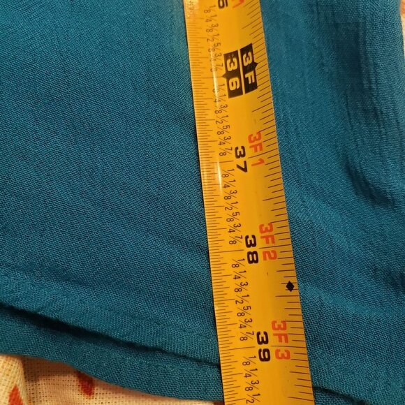 Fun and Flirt Maxi skirt Size Small Medium turquoise embroidered waist trim - Picture 7 of 8